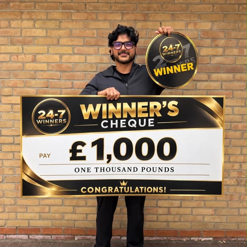 Niyas A., winner of £1,000 Cash Giveaway